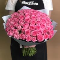 Букет из 71 розовой розы (40 см)