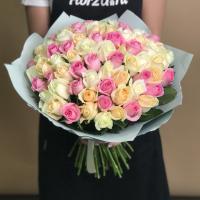 Букет из роз нежный микс 75 шт. (40 см)