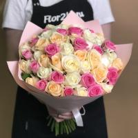 Букет из роз нежный микс 51 шт. (40 см)