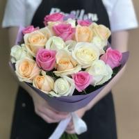 Букет из роз нежный микс 21 шт. (50 см)