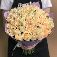 Букет из 51 кремовой розы (50 см)